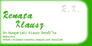 renata klausz business card